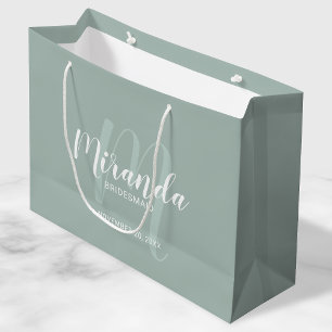 Grand Sac Cadeau Script moderne, Bridesmaitres personnalisées