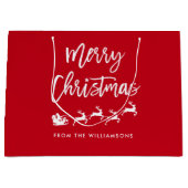 Grand Sac Cadeau Script moderne de brosse Star Père Noël Joyeux Noë (Devant)