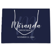 Grand Sac Cadeau Script moderne lettres d'honneur personnalisées Ma (Devant)