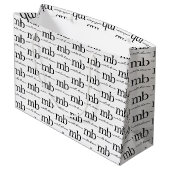 Grand Sac Cadeau Script moderne noir blanc tendance Monogramme init (Dos Angle)