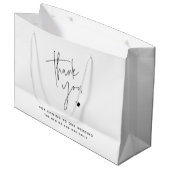 Grand Sac Cadeau Script moderne Simple Coeur Mariage Merci (Devant Angle)