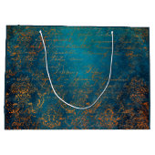 Grand Sac Cadeau Script Patina turquoise et cuivre (Dos)