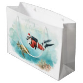 Grand Sac Cadeau Scuba Santa Underwater Christmas (Dos Angle)