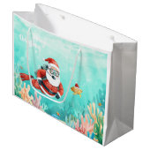 Grand Sac Cadeau Scuba Santa Underwater Christmas (Devant Angle)