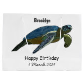 Grand Sac Cadeau Sea turtle cartoon (Dos)
