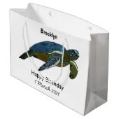 Grand Sac Cadeau Sea turtle cartoon (Dos Angle)