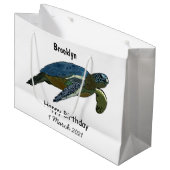 Grand Sac Cadeau Sea turtle cartoon (Devant Angle)