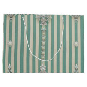 Grand Sac Cadeau Seafoam Striped Crystal Trees (Dos)