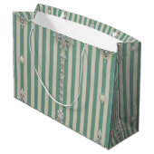 Grand Sac Cadeau Seafoam Striped Crystal Trees (Dos Angle)