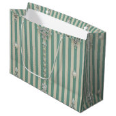 Grand Sac Cadeau Seafoam Striped Crystal Trees (Devant Angle)