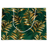 Grand Sac Cadeau Seamless pattern with golden ferns (Devant)