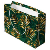 Grand Sac Cadeau Seamless pattern with golden ferns (Dos Angle)