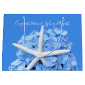Grand Sac Cadeau Seaside Garden Starfish Mariage Félicitations (Devant)