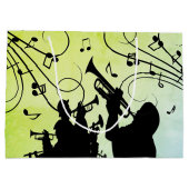 Grand Sac Cadeau Section Trumpet Jazz Music Green (Dos)