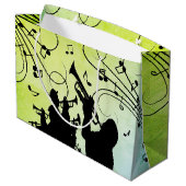 Grand Sac Cadeau Section Trumpet Jazz Music Green (Dos Angle)