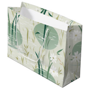 Grand Sac Cadeau Sérénité Fleur de Bambou Asiatique  (10)
