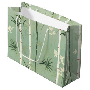 Grand Sac Cadeau Sérénité Fleur de Bambou Asiatique  (2)