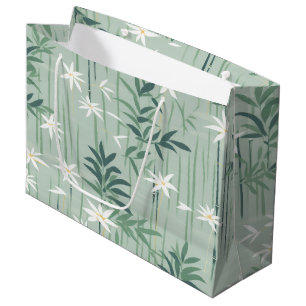 Grand Sac Cadeau Sérénité Fleur de Bambou Asiatique  (4)