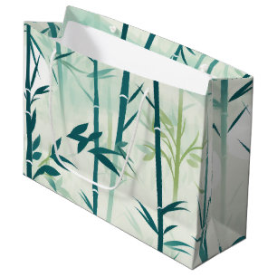 Grand Sac Cadeau Sérénité Fleur de Bambou Asiatique  (5)