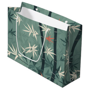 Grand Sac Cadeau Sérénité Fleur de Bambou Asiatique  (7)
