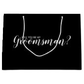 Grand Sac Cadeau Serez-Vous Mon Groomsman ? Proposition moderne (Devant)