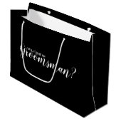 Grand Sac Cadeau Serez-Vous Mon Groomsman ? Proposition moderne (Devant Angle)