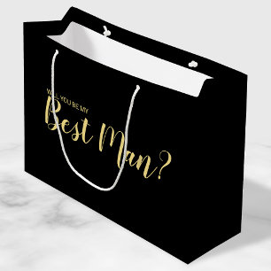 Grand Sac Cadeau Serez-Vous Mon Meilleur Homme ? Proposition modern