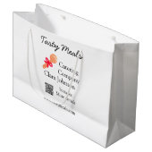 Grand Sac Cadeau services de restauration ajouter un nom code QR si (Devant Angle)