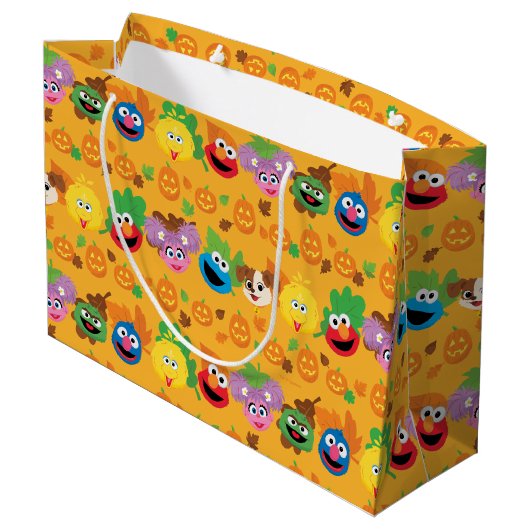Grand Sac Cadeau Sesame Street Autumn quitte Motif (Dos Angle)