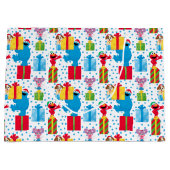 Grand Sac Cadeau Sesame Street Noël Présente Motif (Devant)