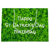 Grand Sac Cadeau Shamrock Clover Feuilles St. Patrick's Day Anniver (Devant)