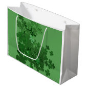 Grand Sac Cadeau Shamrock de la Saint-Patrick (Devant Angle)