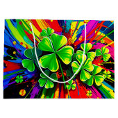 Grand Sac Cadeau [Shamrock Splash] Arc-en-ciel Couleurs Paint Splat (Dos)