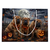 Grand Sac Cadeau Shar Pei Halloween Éffrayant (Dos)
