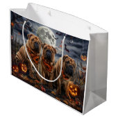 Grand Sac Cadeau Shar Pei Halloween Éffrayant (Dos Angle)