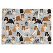 Grand Sac Cadeau Sheltie Dog Bones and Paws Large Venin (Dos)