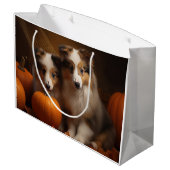 Grand Sac Cadeau Shetland Sheepdog Chiot Chiot Automne Citrouille d (Dos Angle)