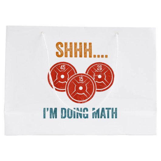 Grand Sac Cadeau Shhh I'm Doing Math Weight Lifting Gymer Gym Dea (Dos)