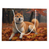 Grand Sac Cadeau Shib Inu en automne Leaves automne Inspire (Dos)