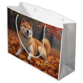 Grand Sac Cadeau Shib Inu en automne Leaves automne Inspire (Dos Angle)