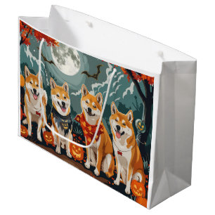 Grand Sac Cadeau Shiba Inu Halloween Épouvantable