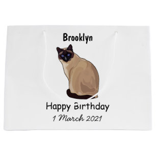 Grand Sac Cadeau Siamese cat cartoon
