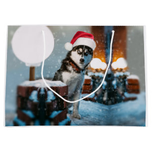 Grand Sac Cadeau Siberian Husky