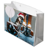 Grand Sac Cadeau Siberian Husky (Dos Angle)