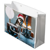 Grand Sac Cadeau Siberian Husky (Devant Angle)