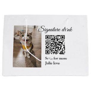 Grand Sac Cadeau Signature boisson scanner QR code ajouter le nom d