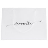 Grand Sac Cadeau Signature de nom en écriture cursive simple (Devant)