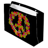 Grand Sac Cadeau Signe de paix de fleur (Dos Angle)