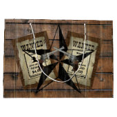 Grand Sac Cadeau SIGNE Recherché Rustique Texas Star Western Double (Dos)