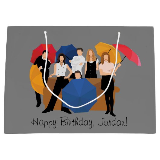 Grand Sac Cadeau Silhouette de caractères FRIENDS™ (Devant)